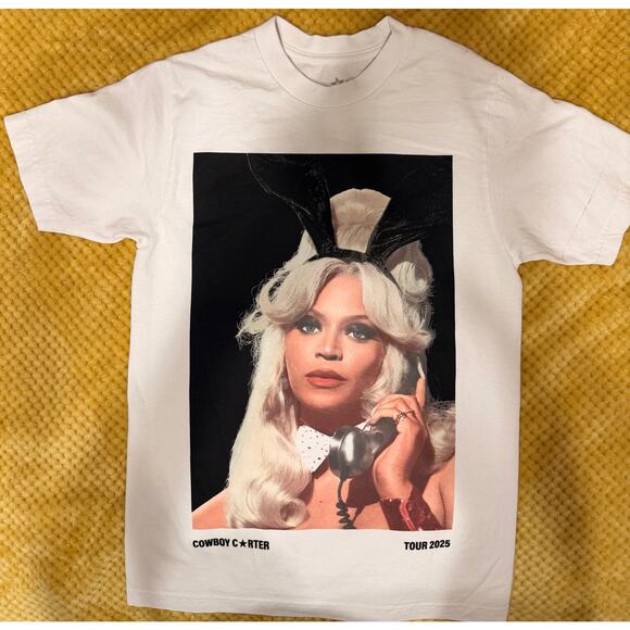 Beyonce Cowboy Carter Tour Las Vegas 2025 White Graphic T-Shirt Size Small - Picture 1 of 5